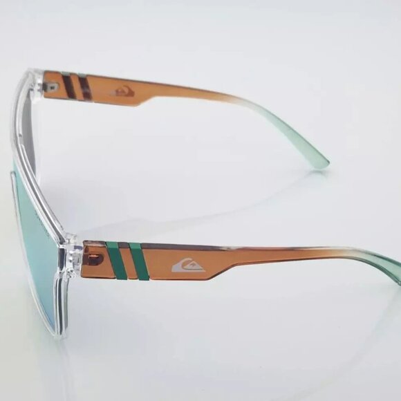 Quiksilver Shield Sunglasses Clear Brown Frame Yellow Mirror Shield Lens NEW Q10 - Picture 8 of 12